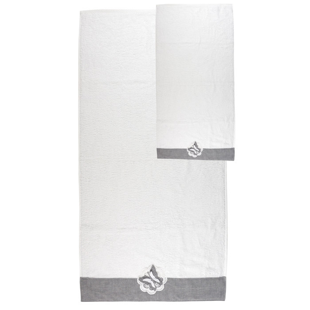 Набор из 2-х полотенец "Клусия" белый 38х58см/55x104см