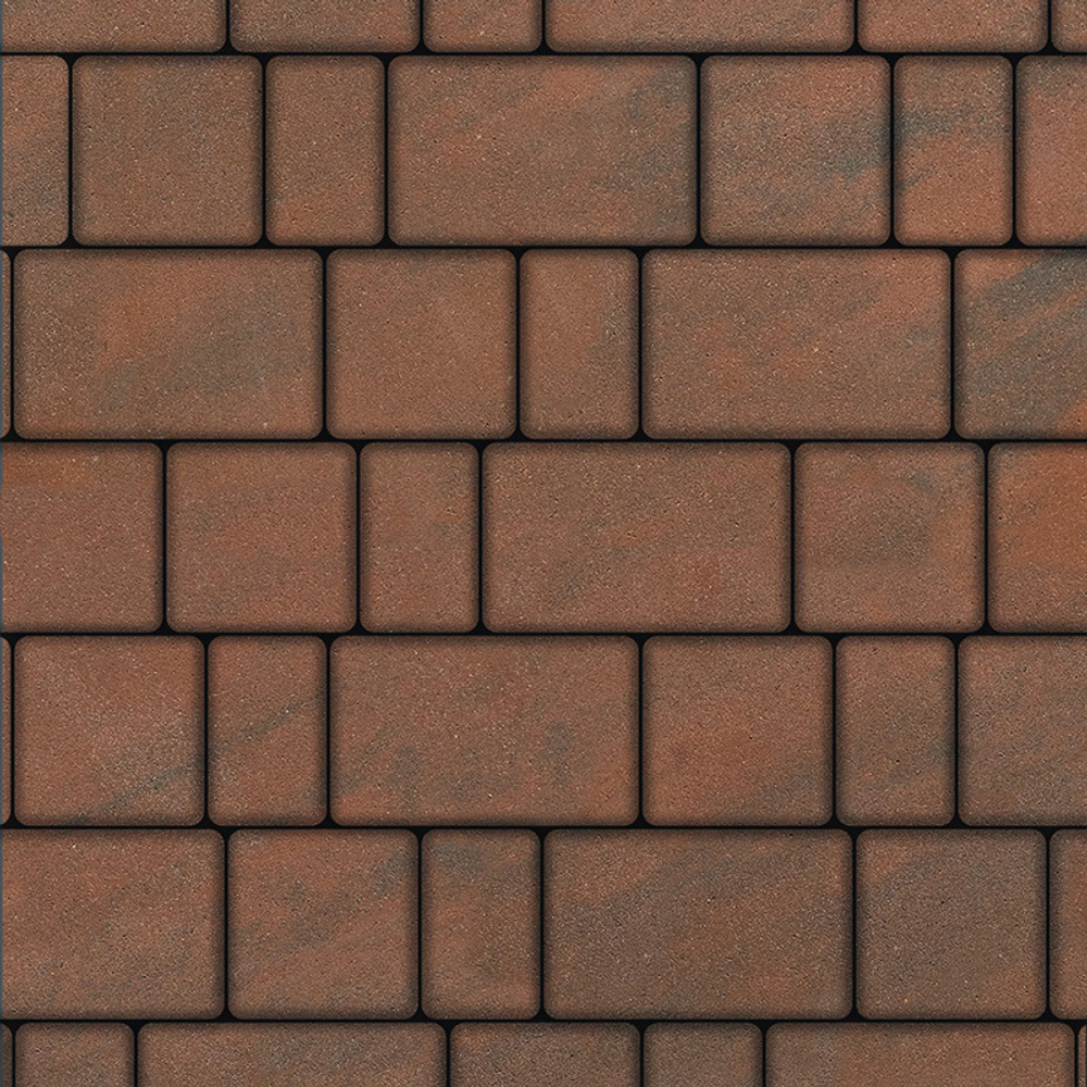 Тротуарная плитка СТАРЫЙ ГОРОД - Листопад гладкий Клинкер, комплект из 3 видов плит