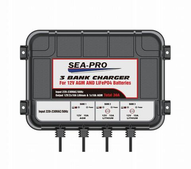 Зарядное устройство SEA-PRO ТЕ4-0286 (1х12В AGM, 2х12В LiFePo4)