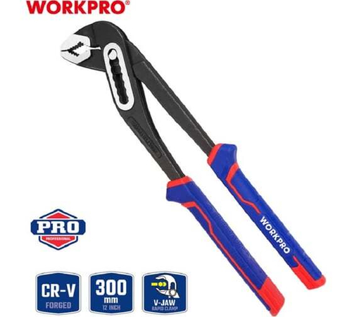 Переставные клещи WORKPRO 300 мм, 12 дюймов, CR-V WP231029