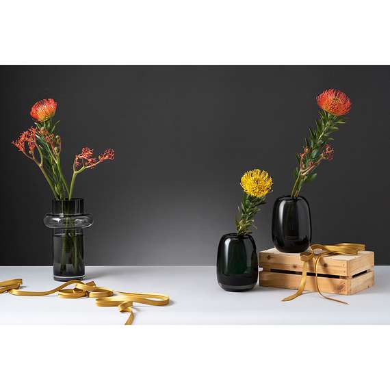 Ваза для цветов Vayr, 26 см, серая