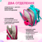 Ранец школьный ПандаРог Розовые Деревья, 380х290х160 мм, 2 отделения, 2 кармана, анатомическая спинка