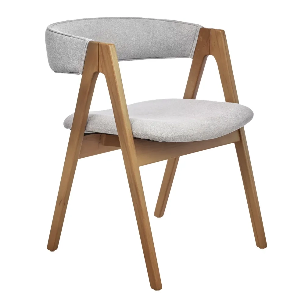 Стул Bradex Home Alan серый букле с ножками цвета орех