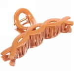 Заколка-краб для волос на блистере «Magic Gloss», косичка, микс 6 цветов, 11см