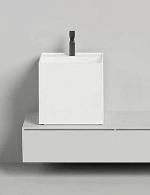 Раковина накладная Salini Armonia SQUARE Top 03 130523TM 45 из искусственного камня S-Stone, белая матовая
