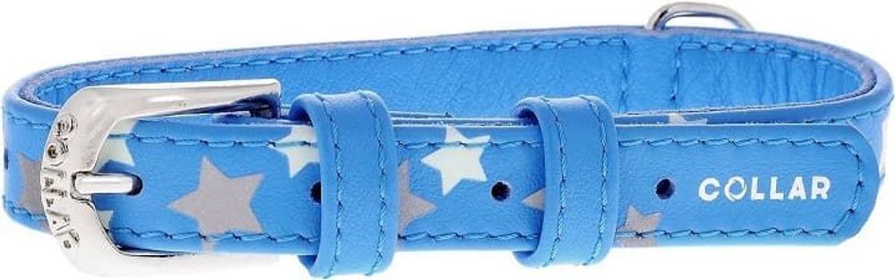 Ошейник &quot;CoLLaR GLAMOUR&quot; с узором &quot;Звёздочка&quot; (ширина 15мм, длина 27-36см) синий