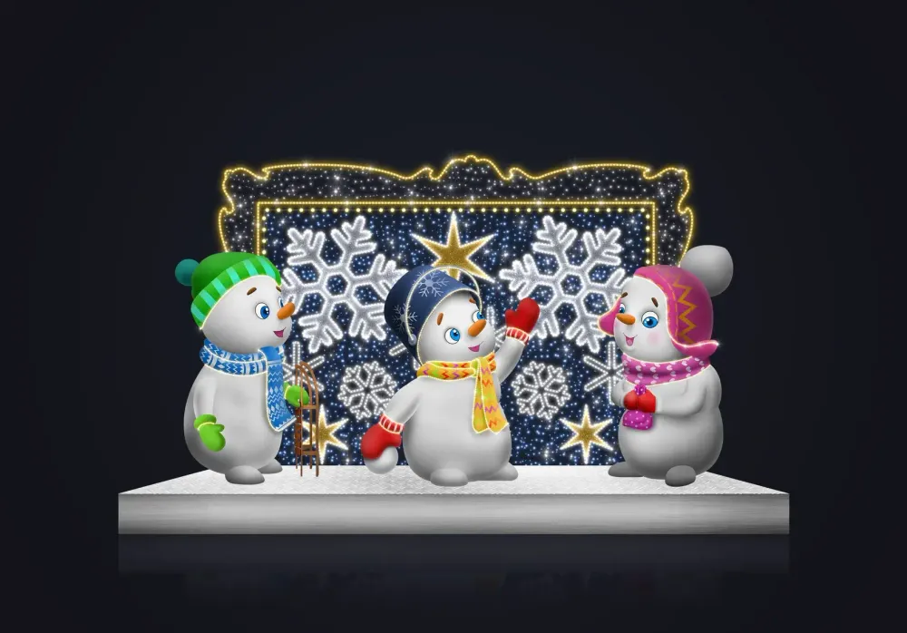 Композиция фигур "Снеговички"