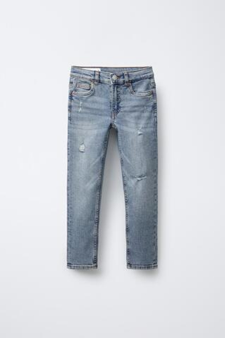 ZARA ДЖИНСЫ SKINNY С РАЗРЕЗАМИ, СИНИЙ