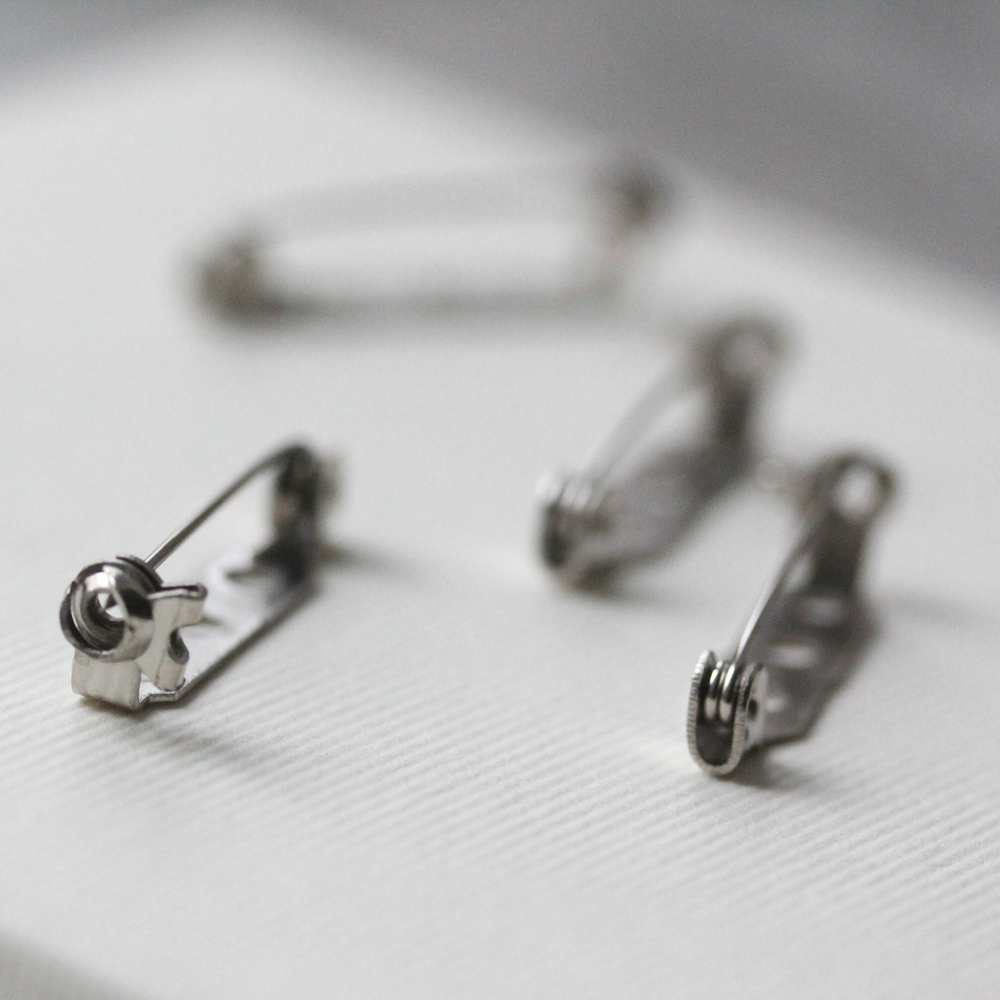 Основы для броши с 3 отверстиями (5 шт, никель)