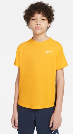 Футболка для мальчика теннисная Nike Court Dri-Fit Victory SS Top B - university gold/obsidian/white