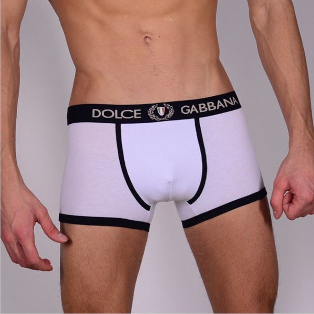 Мужские трусы боксеры белые Dolce Gabbana Classic Trunks