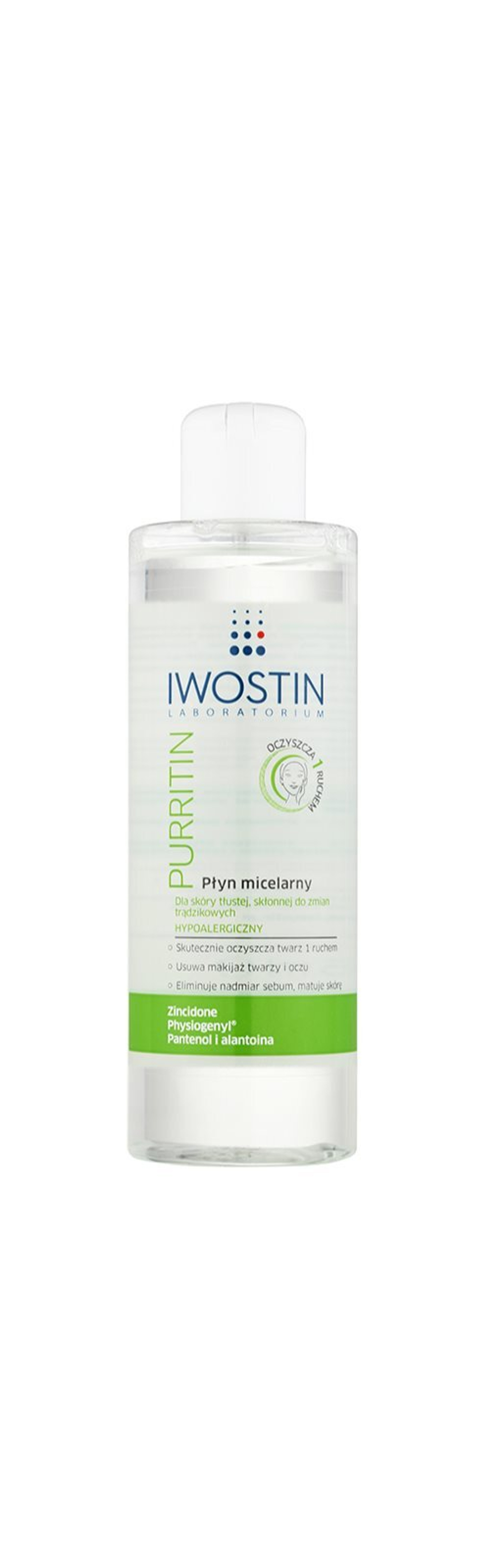 Iwostin Purritin - очищающая мицеллярная жидкость для жирной кожи, склонной к акне /   215  ml  / GTIN 5902502122714