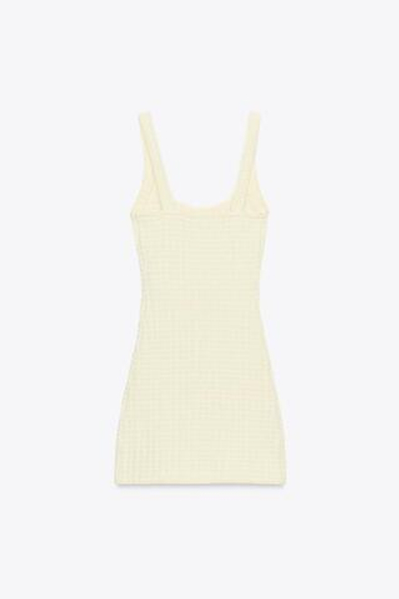 ZARA КОРОТКОЕ ПЛАТЬЕ ИЗ ЭЛАСТИЧНОЙ ТКАНИ, СВЕТЛО-ЖЕЛТЫЙ