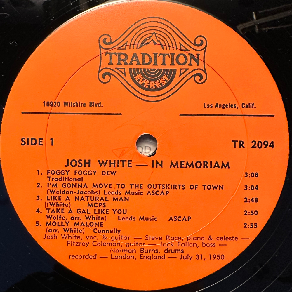 Josh White - In Memoriam (США 1970г.)