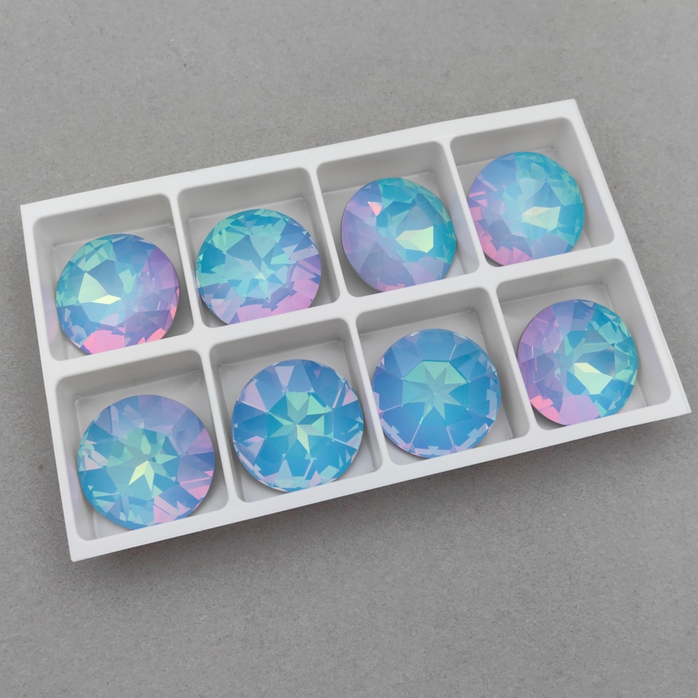 Swarovski 1201 Round FS, White Opal Vitrail Light F