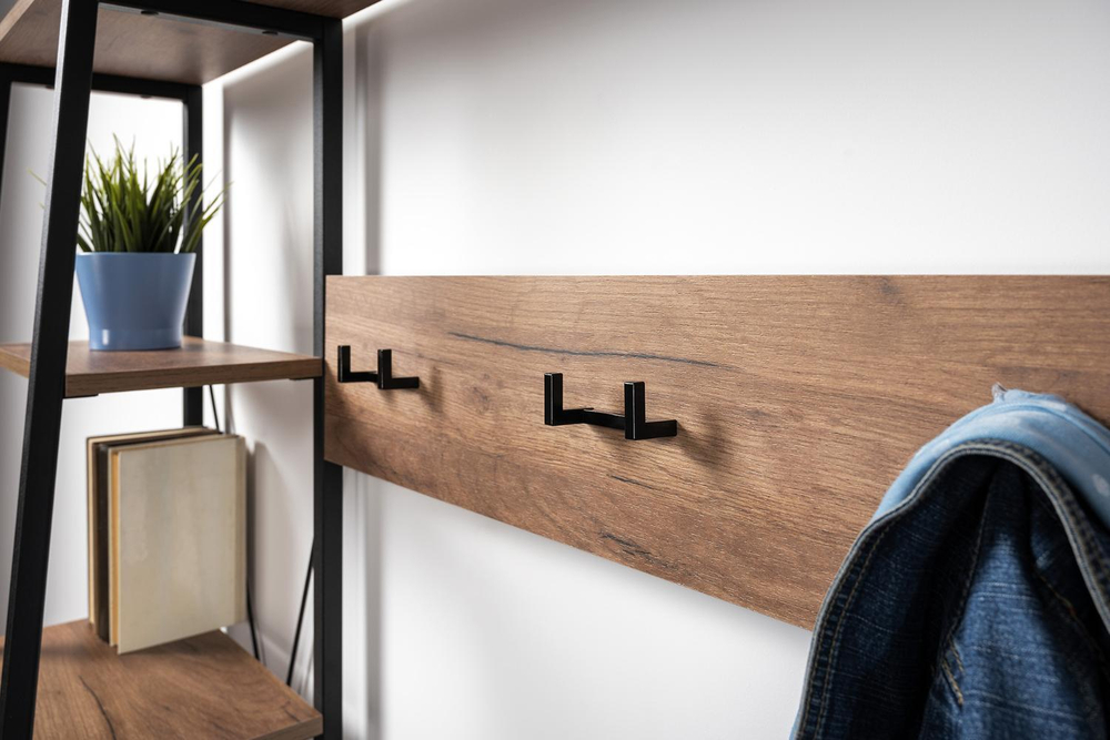 Гранд Прихожая 15.124 N Дуб Крафт табачный, Кожзам HOLST Black