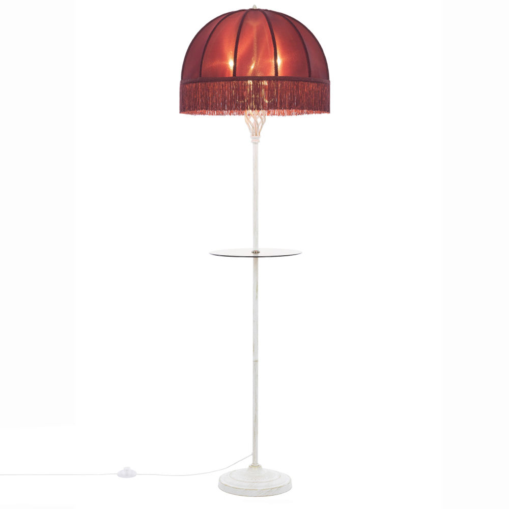 Citilux Базель CL407923T Торшер патина со столиком и красным абажуром