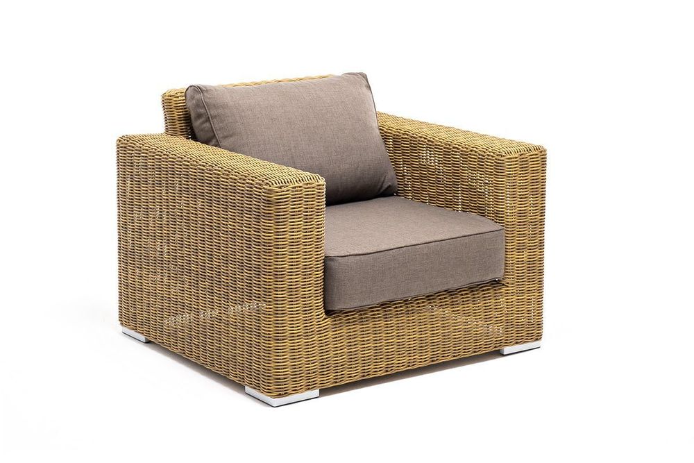 "Боно" лаунж-зона из искусственного ротанга, цвет соломенный