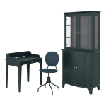 Комбинация: стол, кресло и шкаф - IKEA LOMMARP/BJÖRKBERGET/BJORKBERGET, 90х54 см, 199х86х40 см, синий/зеленый, ЛОММАРП/БЬЙОРКБЕРГЕТ ИКЕА