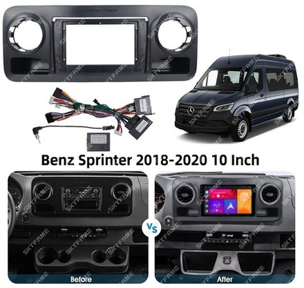 Магнитола для Mercedes-Benz Sprinter W907 2018-2024 - Carmedia SF-1021 IPS, Android 10, 8 ядер (TS18), 4G SIM-слот