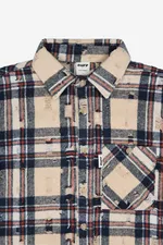 Рубашка  RUFF Global ripped plaid бежевая