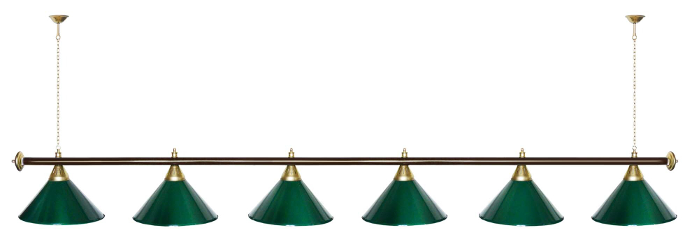 Лампа STARTBILLIARDS 6 пл. (плафоны золотые,штанга золотая,фурнитура золото)