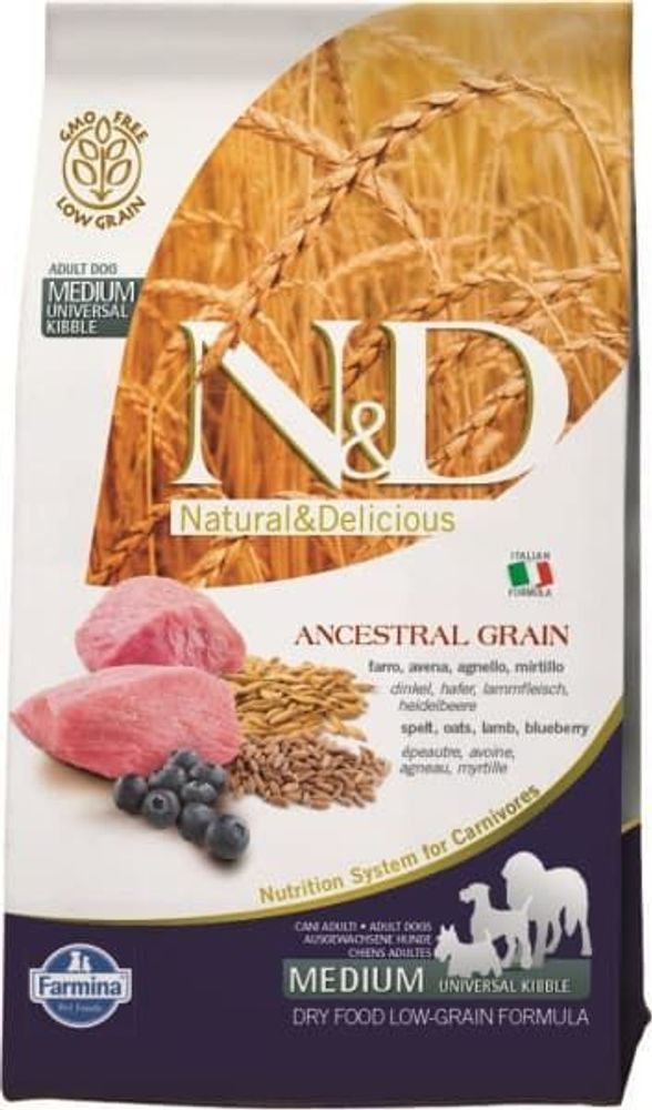 Корм N&amp;D Low Grain DOG LAMB&amp;BLUEBERRY Adult 2,5 kg