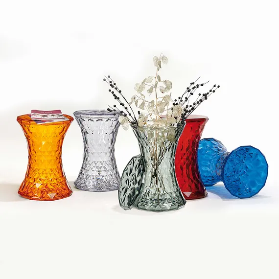 Столик-табурет Rock прозрачный серый