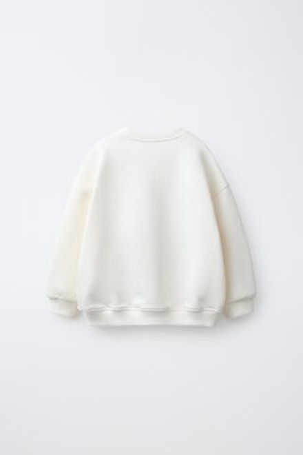 ZARA ТОЛСТОВКА С ВЫШИВКОЙ «ВИШНИ», ЭКРЮ