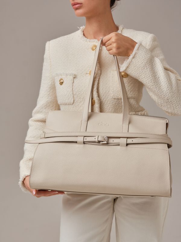 Кожаная сумка Rumi DBR 31152 светлый крем