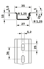 0843114 - NS 35/15 WH PERF(5,2X25)2000MM-VPE 10 - DIN-рейка перфорацией