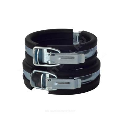 Хомут крепежный сталь оц с резиновой прокладкой Дн 110 М8/М10 с защелкой б/к Rehau 11220141200