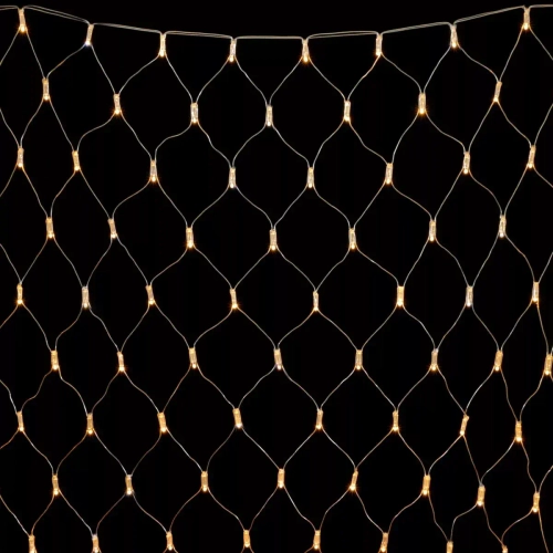 Светодиодная сетка с колпачком 2*2 м., 220В, 256 теплых белых LED, провод прозрачный ПВХ, IP65, LTC (NTL256CAP-10-2WW)