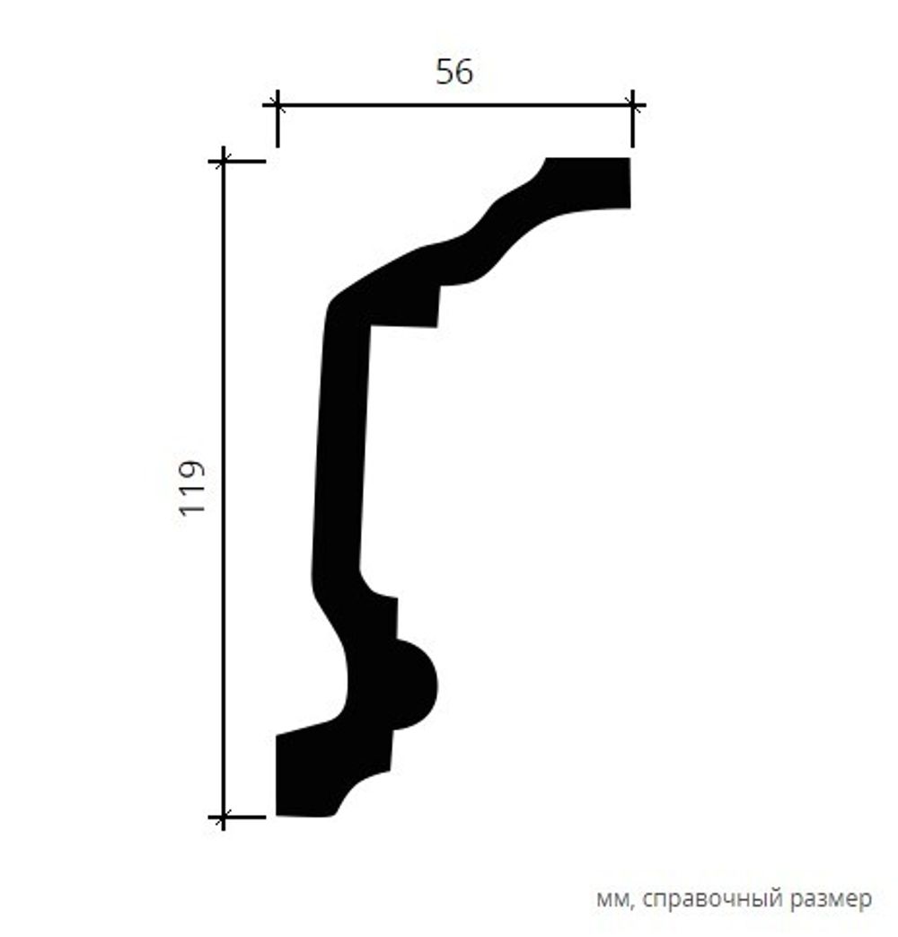 Карниз пенополиуретан, 2000x56x119 мм