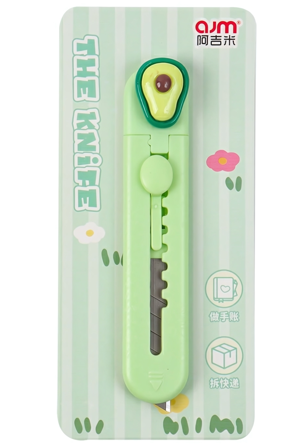 Нож канцелярский мини "Авокадо" блист. (Darvish)