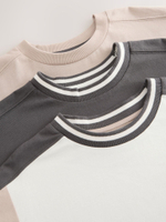 Футболка для мальчика Next E98-594, 3 шт., Бежевый, Белый, Темно-серый