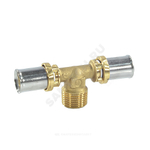Тройник для МП/PE-X труб латунь пресс Дн 20х1/2"х20 НР RM153 Giacomini RM153Y037