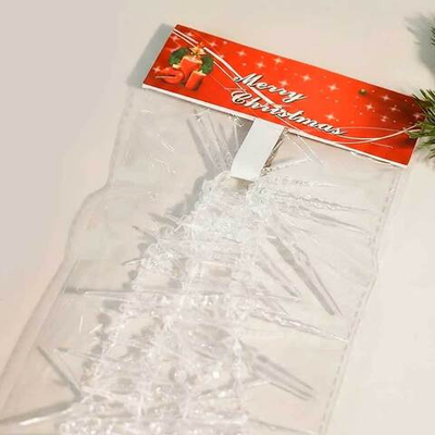 Цепь новогодняя 2,7м Сосульки прозрачные