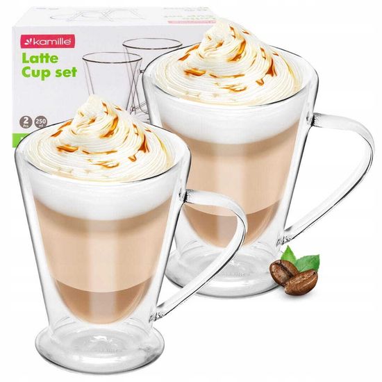 Набор стеклянных кружек 2 шт. 250 мл. Kamille KM 9019 с двойными стенками