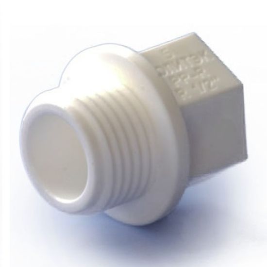 Заглушка Политэк 25x1/2" НР с наружной резьбой полипропиленовая