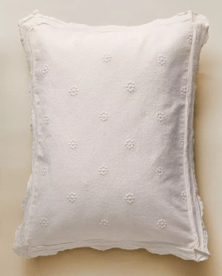 ZARA HOME НАВОЛОЧКА ДЛЯ ДЕКОРАТИВНОЙ ПОДУШКИ ДЛЯ ДЕТЕЙ С ВЫШИВКОЙ, ЖЕЛТОВАТО-БЕЛЫЙ