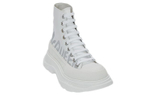 Alexander McQueen Tread Slick Boot Graffiti White Silver Women"s