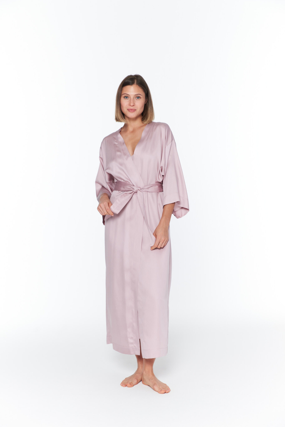 Халат из тенселя розовый дым