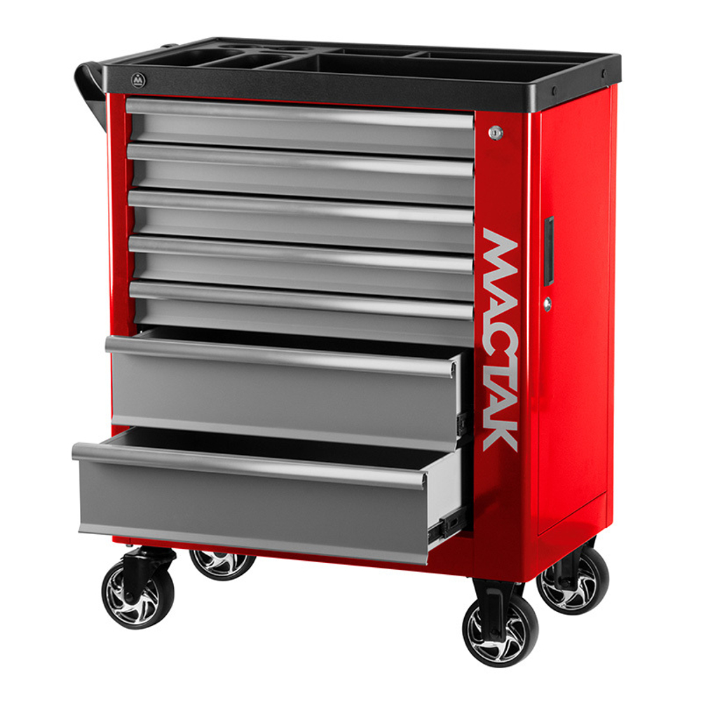 МАСТАК (521-07580R) Тележка инструментальная, 7 выдвижных ящиков, "НОВА", красная