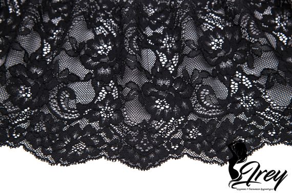 03-192 Кружево эластичное 16 см, черный 170