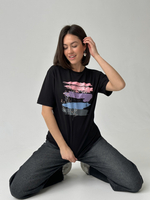 Футболка оверсайз с принтом длинная