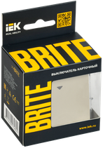 BRITE Выключатель карточный 30А ВС10-1-8-БрКр бежевый IEK