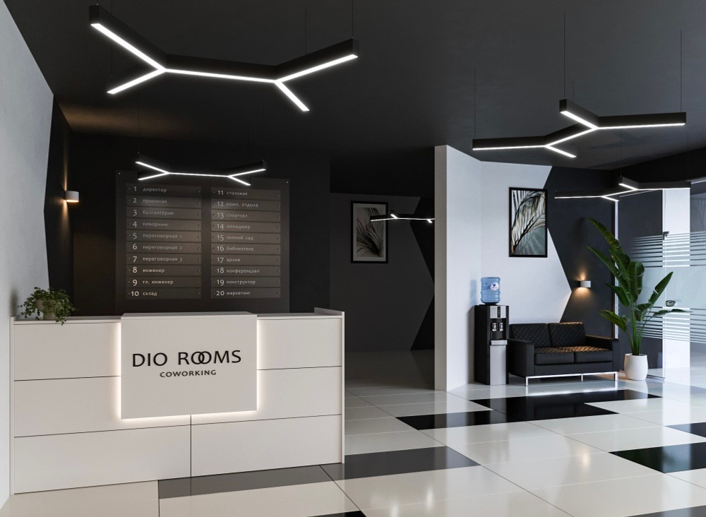 Подвесной LED светильник LP85-TRIOLA-DUO-1100 154Вт (сегмент 1128 мм) 3000K 14168Лм белый 2343х2004х80мм DARKLUM