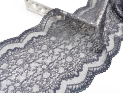 Эластичное кружево, 24см, темно-серое (Арт: EK-2758), м