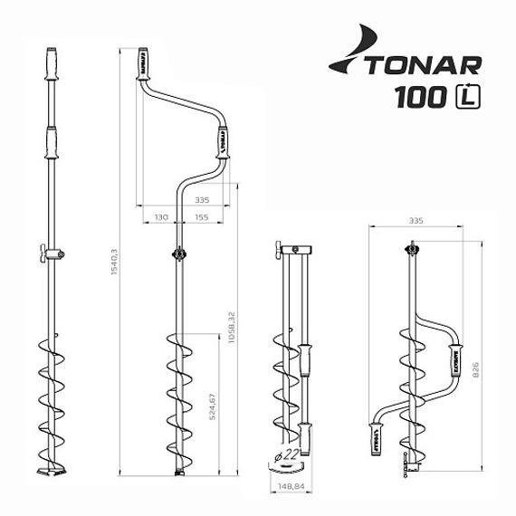 Ледобур Тонар ЛР-100Д (левое вращение) LK-100LD